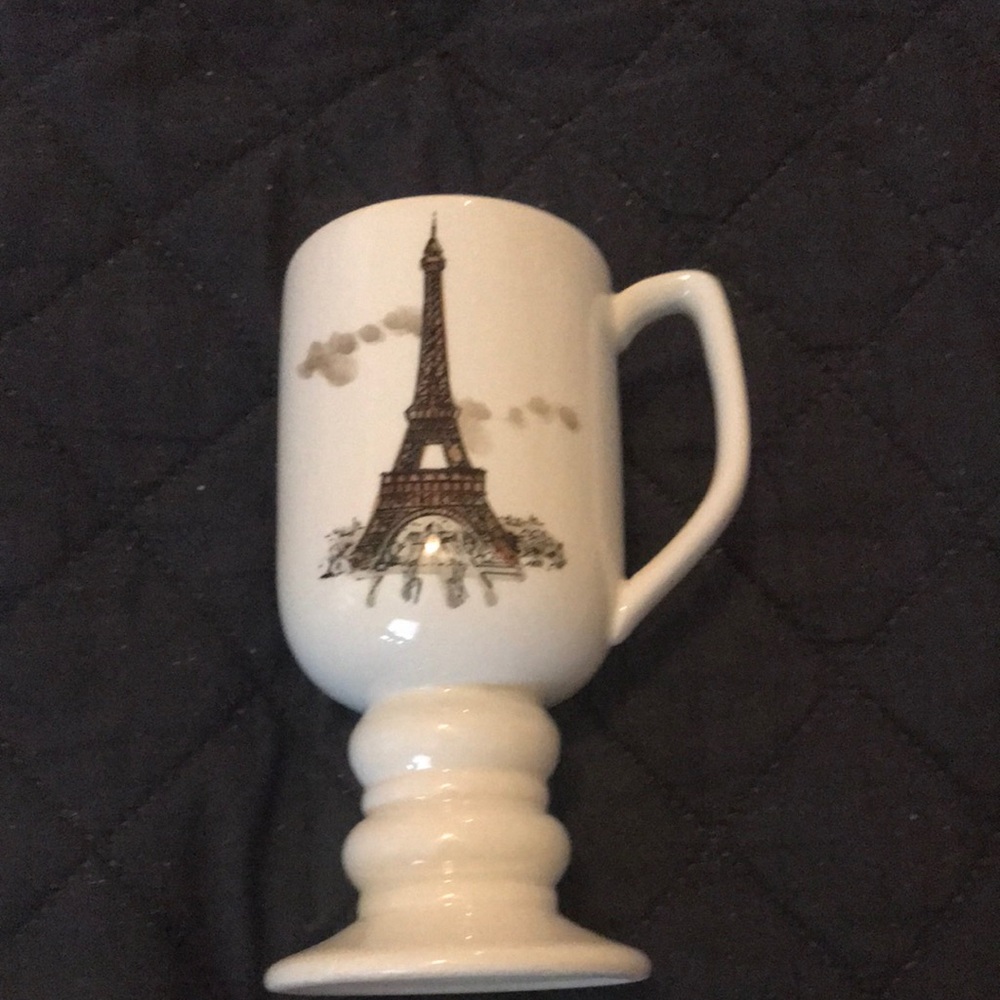 Vintage Eiffel Tower Pedestal Coffee Mug in Ironstone China 1965